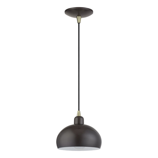 Livex Lighting - 51513-92 - One Light Mini Pendant - Domma - English Bronze w/Antique Brass