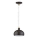 Livex Lighting - 51513-92 - One Light Mini Pendant - Domma - English Bronze w/Antique Brass