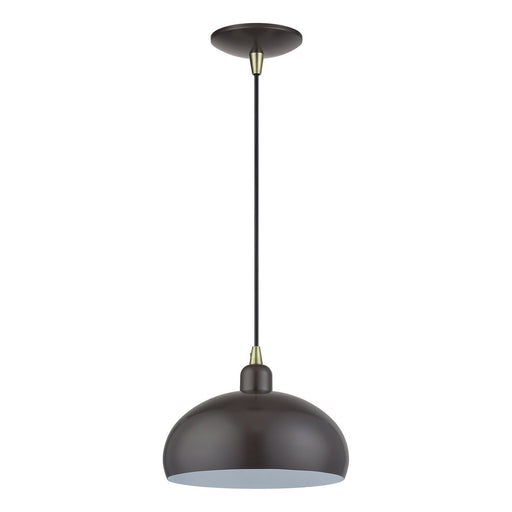 Livex Lighting - 51514-92 - One Light Pendant - Domma - English Bronze w/Antique Brass