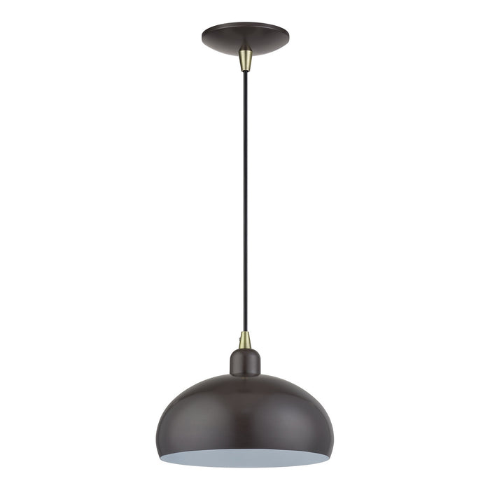 Livex Lighting - 51514-92 - One Light Pendant - Domma - English Bronze w/Antique Brass