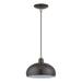 Livex Lighting - 51514-92 - One Light Pendant - Domma - English Bronze w/Antique Brass