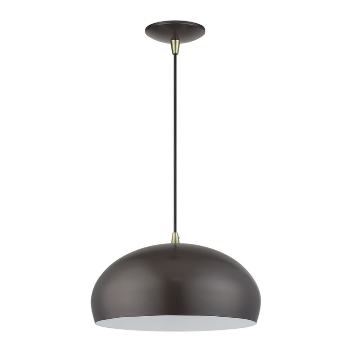 Livex Lighting - 51515-92 - One Light Pendant - Domma - English Bronze w/Antique Brass
