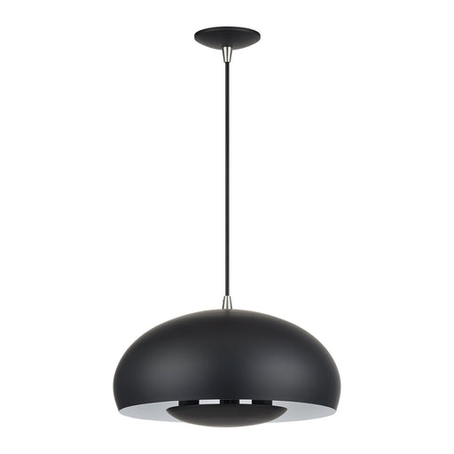 Domma Three Light Pendant Black w/Brushed Nickel