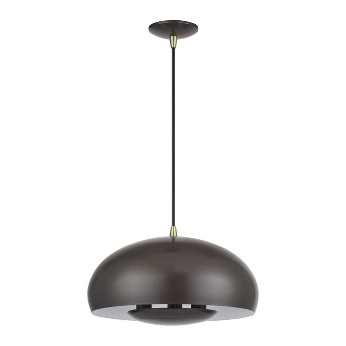 Livex Lighting - 51516-92 - Three Light Pendant - Domma - English Bronze w/Antique Brass