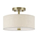 Livex Lighting - 52133-01 - Two Light Semi-Flush Mount - Monroe - Antique Brass