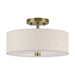 Livex Lighting - 52134-01 - Two Light Semi-Flush Mount - Monroe - Antique Brass