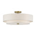 Livex Lighting - 52139-01 - Five Light Semi-Flush Mount - Monroe - Antique Brass