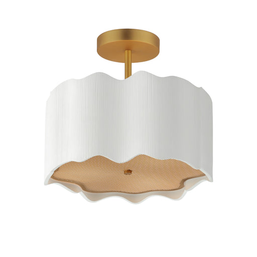 Curtain Call LED Semi-Flush Mount White/Gold