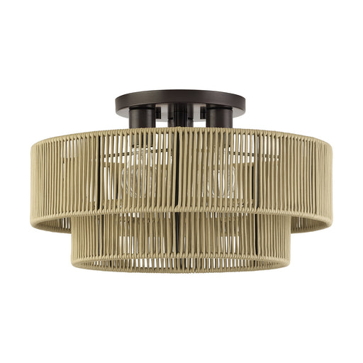 Acordia Three Light Semi-Flush Mount English Bronze