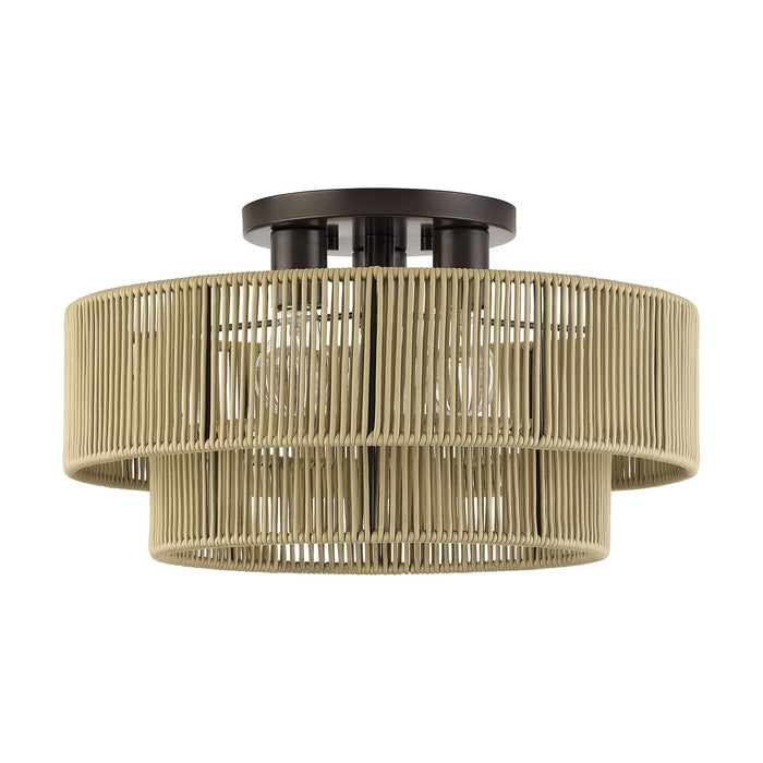 Livex Lighting - 53144-92 - Three Light Semi-Flush Mount - Acordia - English Bronze