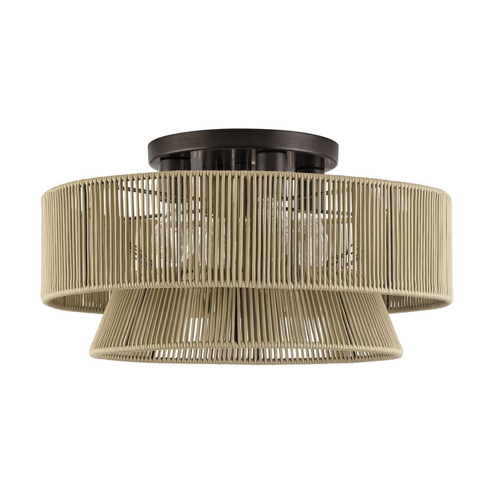 Livex Lighting - 53168-92 - Four Light Semi-Flush Mount - Florell - English Bronze