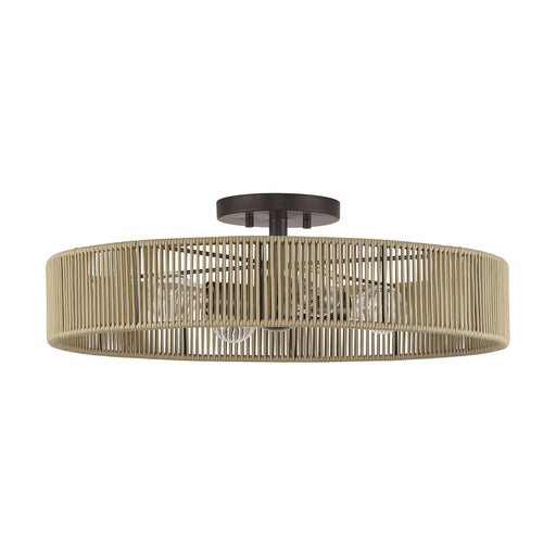 Goldiemesh Four Light Semi-Flush Mount English Bronze