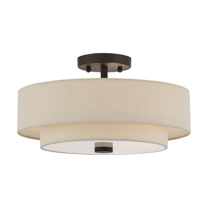 Livex Lighting - 58854-07 - Three Light Semi-Flush Mount - Bellingham - Bronze
