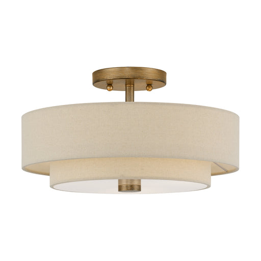 Bellingham Three Light Semi-Flush Mount Antique Gold Leaf