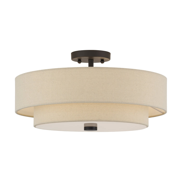 Livex Lighting - 58855-07 - Four Light Semi-Flush Mount - Bellingham - Bronze
