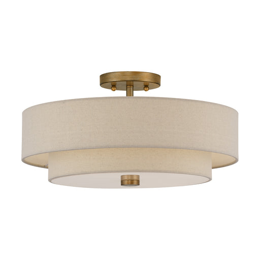 Bellingham Four Light Semi-Flush Mount Antique Gold Leaf