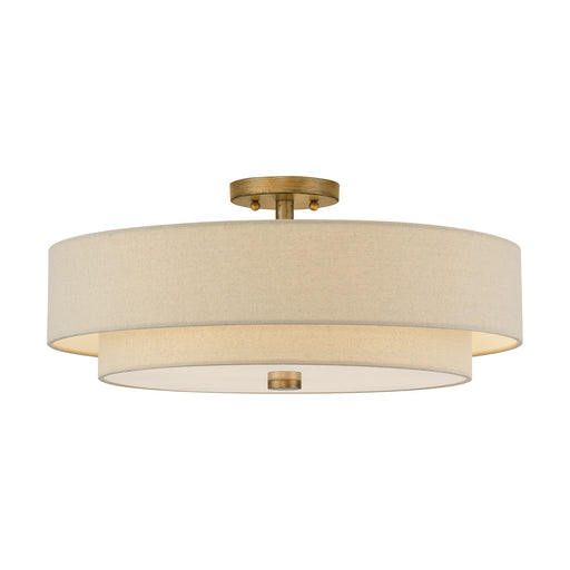 Bellingham Five Light Semi-Flush Mount Antique Gold Leaf