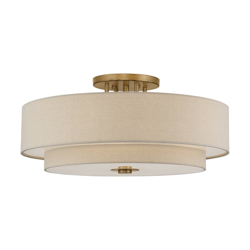 Livex Lighting - 58857-48 - Six Light Semi-Flush Mount - Bellingham - Antique Gold Leaf