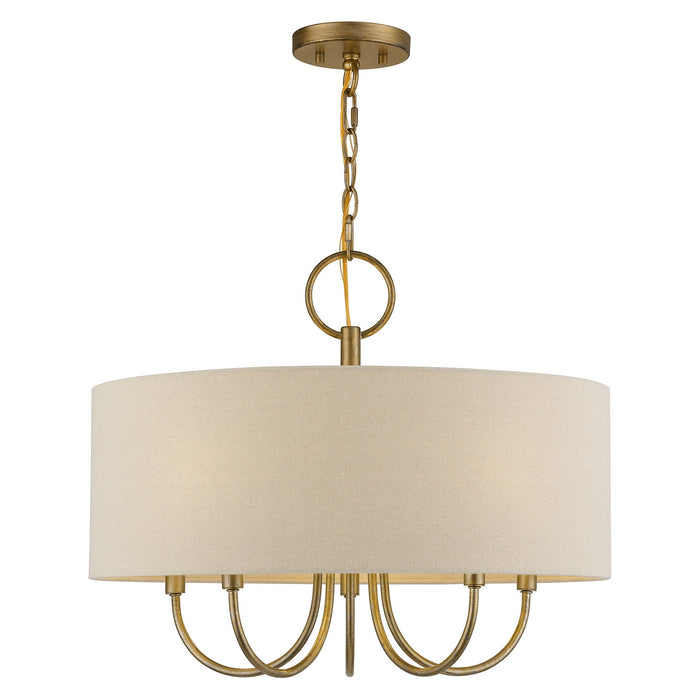 Livex Lighting - 58865-48 - Five Light Chandelier - Bellingham - Antique Gold Leaf