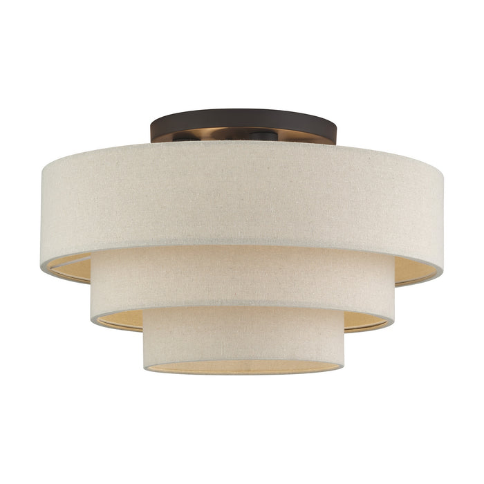 Livex Lighting - 58876-07 - Four Light Semi-Flush Mount - Bellingham - Bronze
