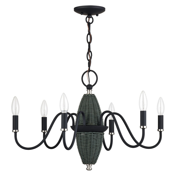 Livex Lighting - 60002-04 - Six Light Chandelier - Laurelin - Black w/Brushed Nickel
