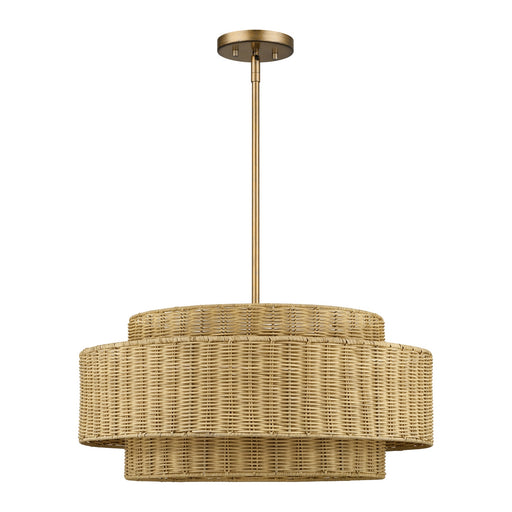 Weavington Five Light Chandelier Antique Gold Leaf
