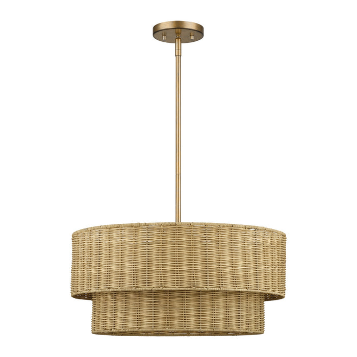 Livex Lighting - 60044-48 - Four Light Chandelier - Weavington - Antique Gold Leaf