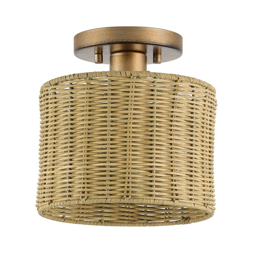 Weavington One Light Semi-Flush Mount Antique Gold Leaf