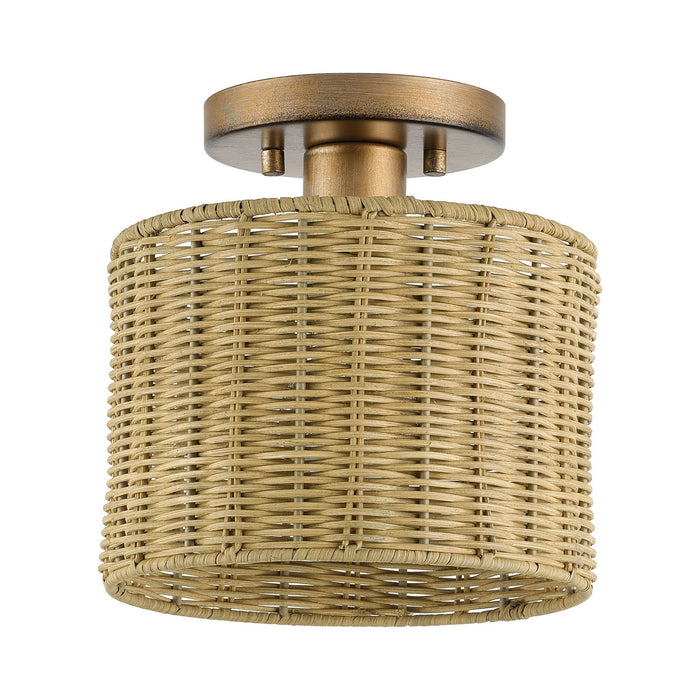 Livex Lighting - 60045-48 - One Light Semi-Flush Mount - Weavington - Antique Gold Leaf