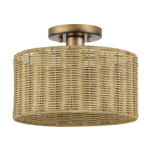 Weavington One Light Semi-Flush Mount Antique Gold Leaf