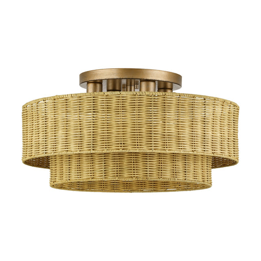 Weavington Four Light Semi-Flush Mount Antique Gold Leaf