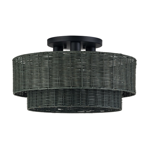 Weavington Three Light Semi-Flush Mount Black