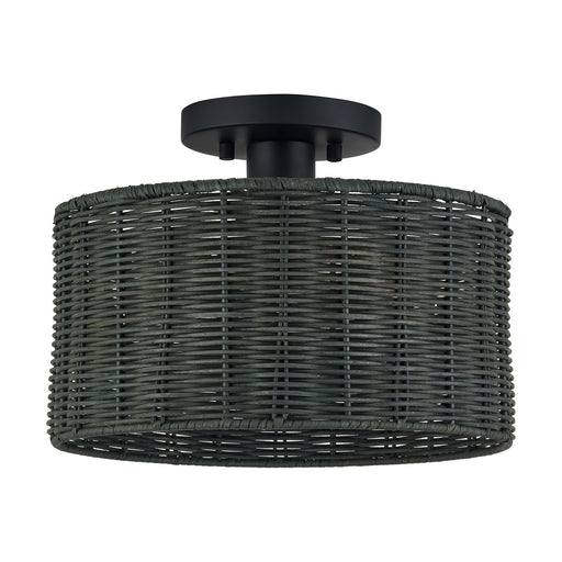 Weavington One Light Semi-Flush Mount Black