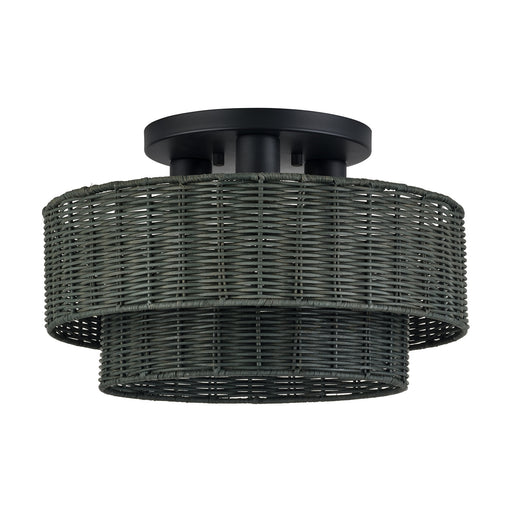 Weavington Three Light Semi-Flush Mount Black
