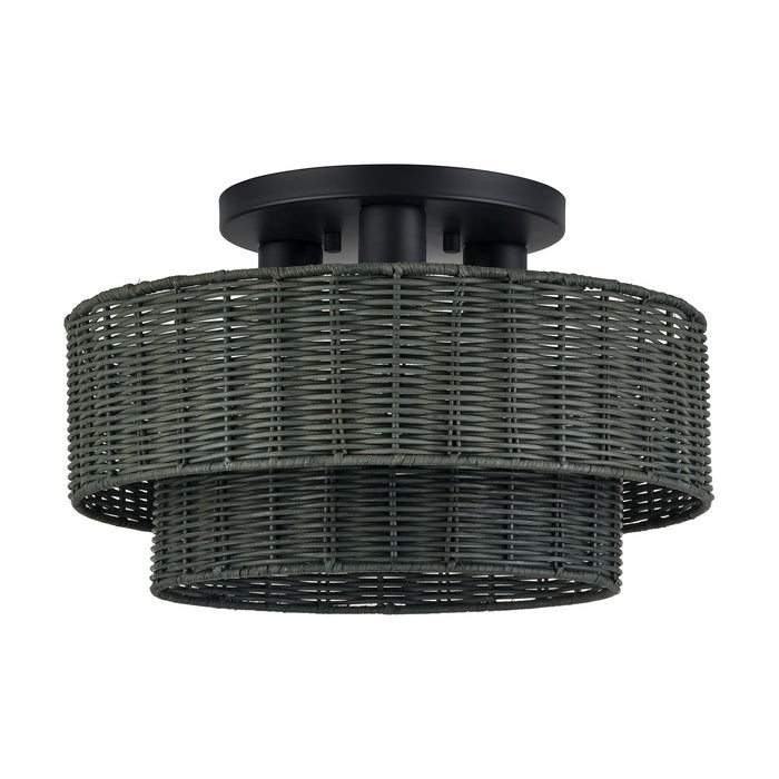 Livex Lighting - 60118-04 - Three Light Semi-Flush Mount - Weavington - Black