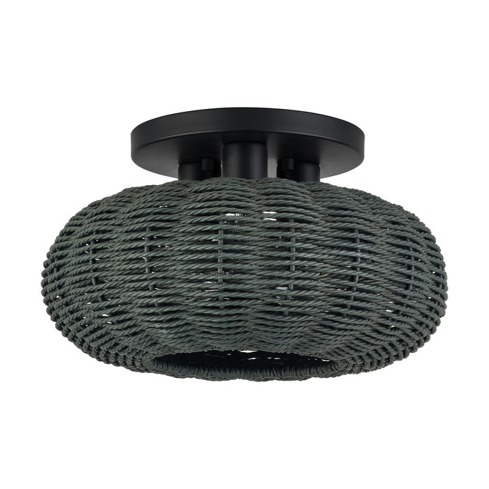 Livex Lighting - 60157-04 - Three Light Semi-Flush Mount - Deluna - Black