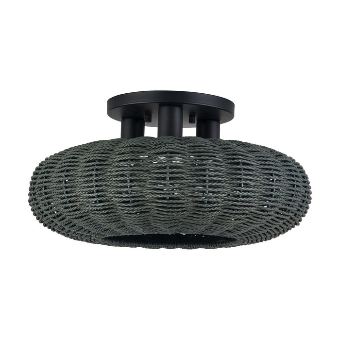 Livex Lighting - 60158-04 - Three Light Semi-Flush Mount - Deluna - Black