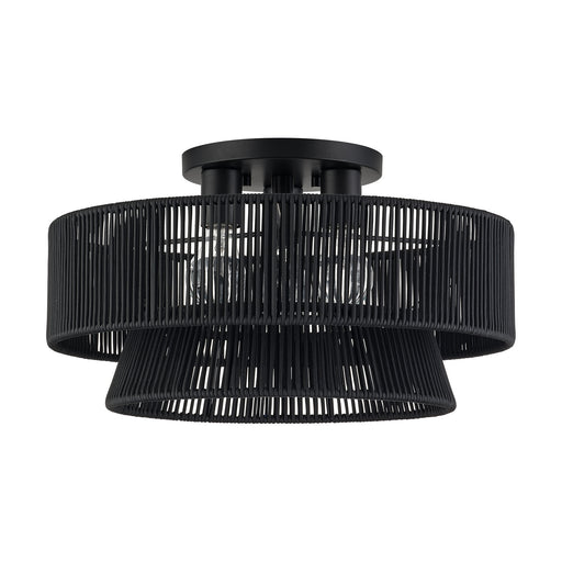 Livex Lighting - 60256-04 - Three Light Semi-Flush Mount - Florell - Black
