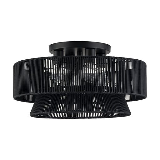 Livex Lighting - 60257-04 - Four Light Semi-Flush Mount - Florell - Black