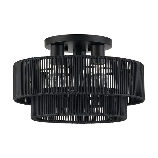 Acordia Three Light Semi-Flush Mount Black