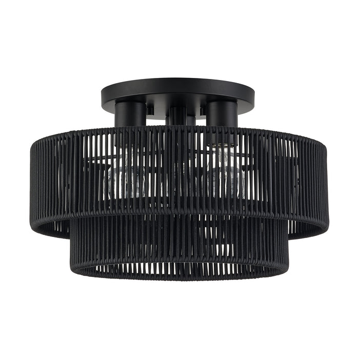 Livex Lighting - 60266-04 - Three Light Semi-Flush Mount - Acordia - Black