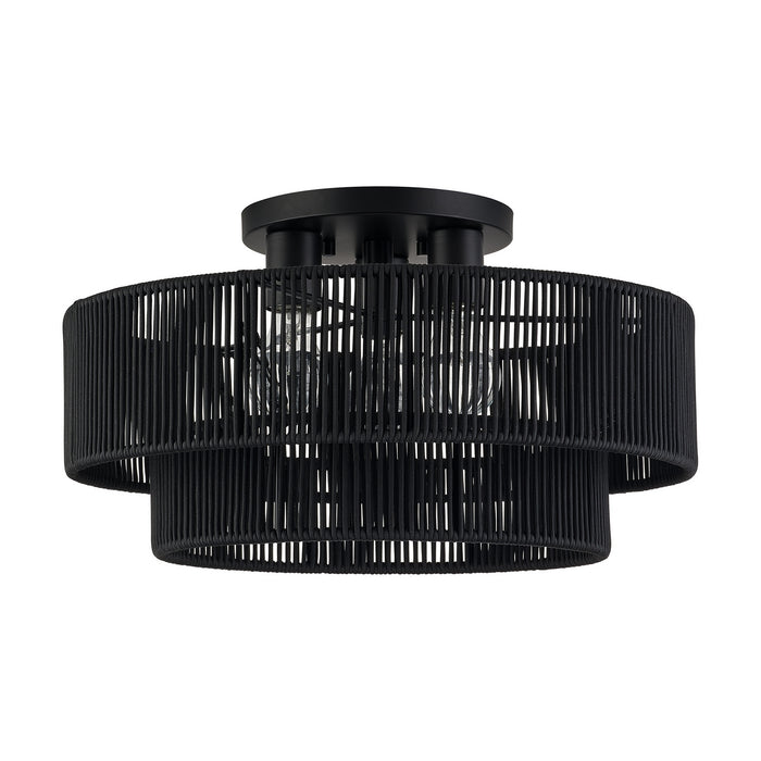Livex Lighting - 60267-04 - Three Light Semi-Flush Mount - Acordia - Black