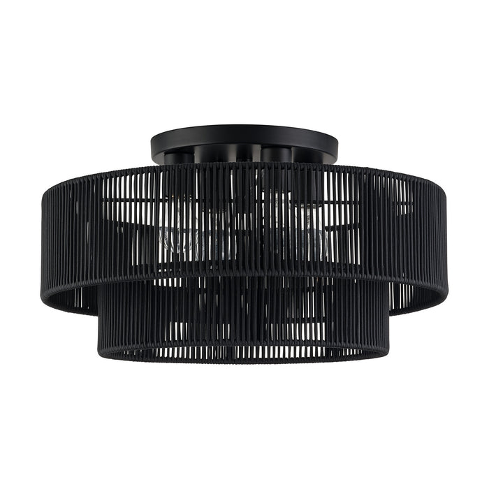 Livex Lighting - 60268-04 - Four Light Semi-Flush Mount - Acordia - Black