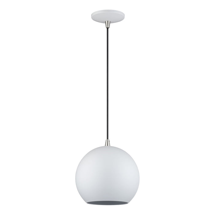Livex Lighting - 60278-03 - LED Pendant - Kuppola - White w/Brushed Nickel