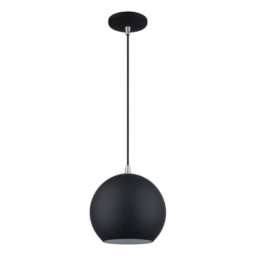 Kuppola LED Pendant Black w/Brushed Nickel