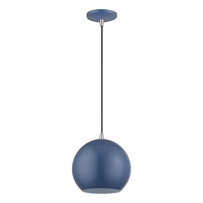 Livex Lighting - 60278-84 - LED Pendant - Kuppola - Ocean Blue w/Brushed Nickel