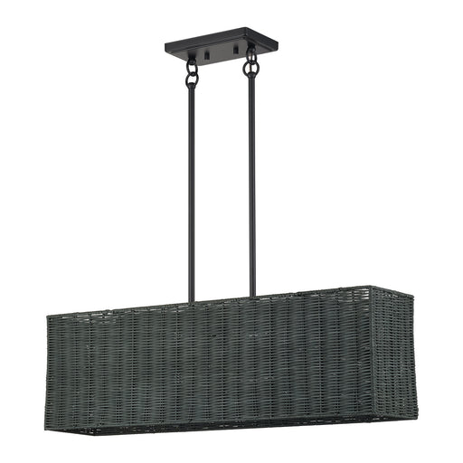 Weavington Three Light Linear Chandelier Black