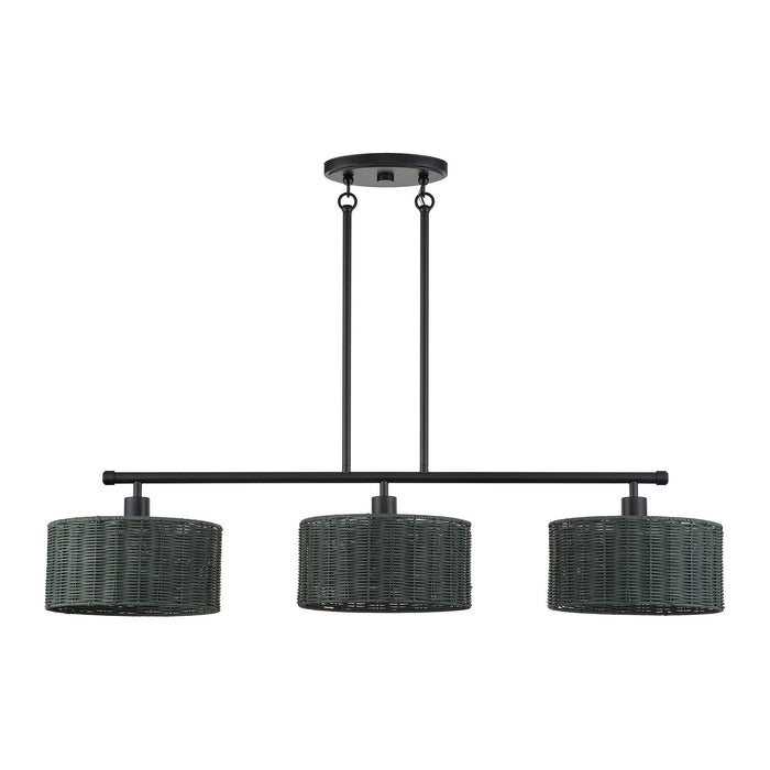 Livex Lighting - 60554-04 - Three Light Linear Chandelier - Weavington - Black