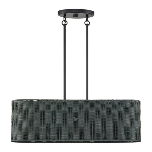 Weavington Three Light Linear Chandelier Black