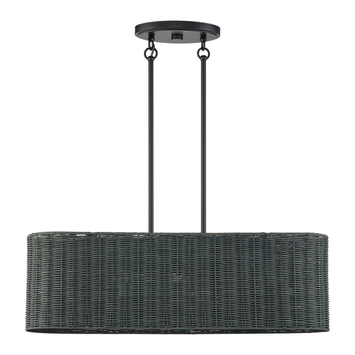 Livex Lighting - 60555-04 - Three Light Linear Chandelier - Weavington - Black